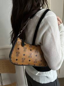 Fashionable Brown Cute Cartoon Bear Pattern Handbag With Detachable Shoulder Strap - Coklat - View 3