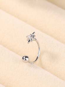 4 chiếc/1 chiếc Khuyên mũi hình bướm, sao, hoa và nơ đính đá CZ, khuyên mũi hở màu vàng, trọng lượng 20G, đầu bi xoay, trang sức xỏ lỗ mũi cho nữ - Vòng mũi - Xem 14