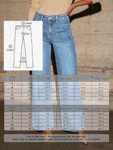 Vintage Distressed Color, Loose Flared Leg Cut, Comfortable Denim Effect, Practical Multi-Pocket Design, Excellent Sewing Craftsmanship, Easily Adjusts Leg Shape, Elongating And Slimming, Suitable For Work Commute, Casual Daily Wear, Creates A Fashionable Look With Retro Elegance And Casual Comfort. Y1136 Spring - Light Wash - View 3