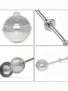 1pc This Stainless Steel Baking Sieve Combines The Functions Of A Tea Sieve, Sugar Shaker, And Powder Duster In One Convenient 3-In-1 Design. It's Ideal For Kitchen Baking, Sifting Sugar, Flour, Spices, And Vanilla. - Multicolor - View 5