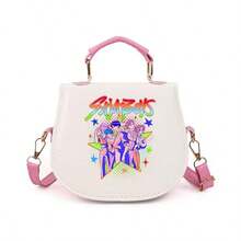 K-POP Devil And Plave Cartoon Print Handbag, Cute Pink Crossbody Bag, Aesthetic Style Fandom Shoulder Bag - Multicolor - View 3