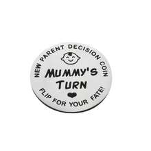VINCAN [Funny Coin] 1pc Funny New Parents Decision Coin | Double-Sided Stainless Steel | "New Daddy's Turn" Flip Design With Heart Illustration | Gift For Expecting Moms & Dads | Shower Or Pregnancy Announcement Present - Coin - View 3