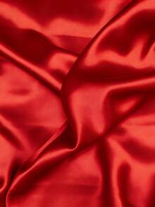 1pc Soft Silky Satin Fabric, Wedding Dress Home Wear Handmade DIY Sewing Silky Fabric - Red - View 3