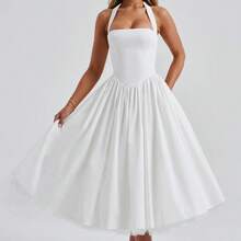 2026 New Women Dress European American Style Puffy Skirt Evening Gown Popular Lace-Up Dress Women Clothing For Party Date - 粉紅色 - 查看 2