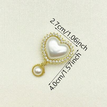 1pc Rhinestone Faux Pearl Button Cover, Fashion Shirt Cuff Decorative Button, DIY Coat & Shirt Accessory