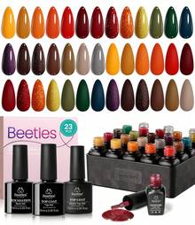 Beetles Spring Gel Polish Set - Fingertip Palette, 32 Colors Valentines Polish Set With Base Top Coat - 20 Colors Cozy Campfire - 查看 7