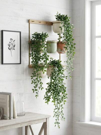 Artificial Potted Plant In/Outdoor Hanging Trailing, Artificial Hanging Vine Plants, Realistic Fake Plants For Home And Office Decor, Indoor Outdoor Garden Shelf Wall Balcony Bathroom Living Room Decoration