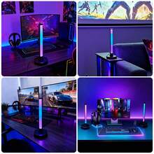 1pc/2pcs USB Powered Desktop Decorative LED Light Strip, RGB Night Light, Suitable For Gaming, TV, Computer Side, Bedroom Decor, Desktop Lighting - Black - View 8