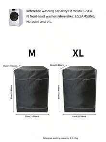 1 paquete de cubierta impermeable y a prueba de polvo para lavadora y secadora, disponible en 2 estilos, con cordón ajustable, se ajusta a la mayoría de lavadoras de carga superior y frontal - Multicolor - Ver 9