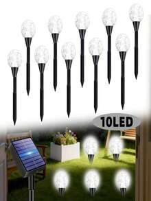 1件裝戶外太陽能草坪燈 30-LED 太陽能路徑燈 太陽能泡泡球燈 太陽能水晶球串燈，適合庭院裝飾、花園裝飾、小徑裝飾、走道裝飾、派對裝飾、婚禮裝飾與節日裝飾 - 太陽能引路燈 - 查看 17