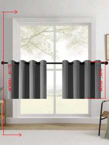 1pc/2pcs Solid Color Polyester Curtains, Energy Blackout Light Blocking Thermal Insulated Curtains For Kitchen, Dining Room, Living Room, Bedroom, Study Room In Black, Deep Grey - Dark Grey - View 28