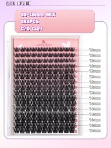 LUCK LTGIRL 192/384/576片簇状假睫毛 DIY睫毛嫁接 自然C/D卷度 10-16mm 3D仿貂毛 轻盈蓬松 柔软可重复使用 - 查看 6