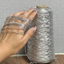 Gold & Silver Core Yarn, Virus-Like Silver Core Yarn, Feve Same Style Shiny Silver Special Handmade Crochet Knitting Yarn For DIY Handcraft Bags - Multicolor - View 31