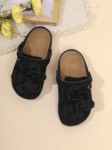 Girls/Kids' Casual Slip-On Flat Mule Sandals, Suitable For All Seasons - Black - View 7