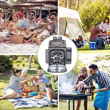 "Hap Tim- Cesta de Picnic para 2 2 Personas Mochila de Picnic con Soporte para Vino Manta de Forro Polar Juego de Cubiertos Perfecto para Playa Viaje de Dí- "Gris "2 Persona - Gris - Ver 5