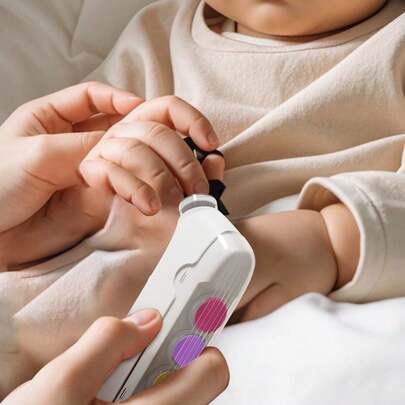 FollowBreak 1 Set Electric Baby Nail Clipper With 5 Replaceable Grinding Heads, Low Noise Ergonomic Design Nail Care Kit For Babies, Kids And Adults