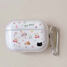 1个猫咪透明耳机保护套，适用于 Pro 3 Pro 2 3 2 1 4，可爱简约 - 粉紅色 - 查看 11