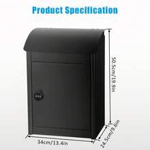 Extra Large Mailbox For Parcel, Wall Mounted Lockable Delivery Box, Parcel Drop Box With Anti-Theft Baffle - A - View 3