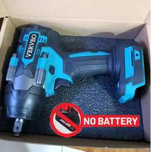 VERVEO Power Tool 20V Kunci Pas Dampak Tanpa Sikat 1000N.M Torsi Tinggi 1/2 Inci Tugas Berat Motor Tembaga Murni Perbaikan Rumah dan Mobil DIY, Pembongkaran Mur dan Ban Peningkatan Baterai Lithium Antarmuka TYP-C - Biru - View 13