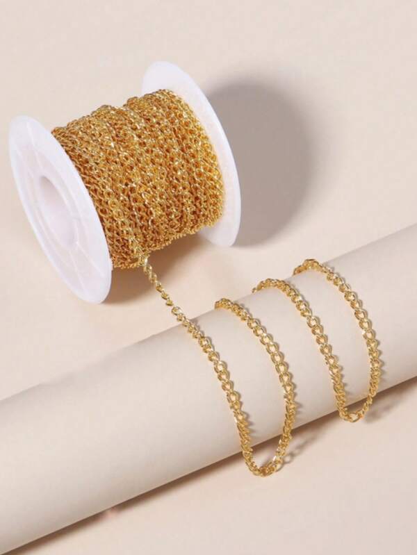 1 Roll Durable Metal Connector Chain, Suitable For DIY Crafts, Jewelry Design And Gift Making, Versatile Functions