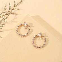Yanxyad Simple Minimalist Hoop Ear Clip Fake Piercing Ear Jewelry Accessories For Women Girls Daily Wear Party Gift JJYY - Silver - View 3