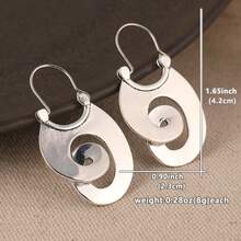 1 Pair Classic Minimalist Spiral Hoop Earrings - Women's Minimalist Jewelry - Creative Gift For Daily And Party Occasions - Accessory For All Scenes - Silver - View 10