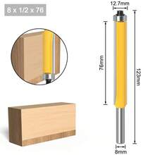 1/4" Shank 8mm Long Blade Flush Fit Router Bit With Bearing For Wood Template Pattern Bit T6TT Tungsten Carbide Router Bit - 8x12.7x76 - 查看 12