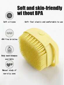 1pc Soft Silicone Bath Brush, Gentle Exfoliating Massage, Effective Home Bathing Tool - Multicolor - View 7