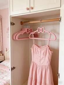 10pcs Pink Butterfly Shaped Plastic Hangers, Creative Student Dorm Clothes Drying Rack, Cute Non-Slip Clothing Hanger - Multicolor - View 7