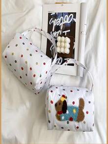 1pc New Arrival Cute Rainbow Dachshund Design Cosmetic Bag, Travel Pouch, Storage Organizer - View 6