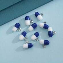 10 mặt dây chuyền hình viên thuốc nhỏ, phụ kiện trang sức bằng nhựa, nguyên liệu tự làm khuyên tai và vòng cổ. - Thuốc tự chế - Xem 8