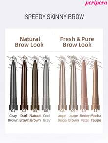 Peripera K-Beauty 雙頭眉筆，質地柔軟自然，細筆尖，可修飾、勾勒並填滿眉毛，內建眉刷，持久防水防汗 - #09 Taupe Brown - 查看 7
