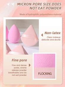 6PCS Makeup Tools Set Including4PCS Makeup Sponges+2PCS Triangle Powder Puffs - Multicolor - View 6