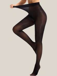 1 Pair Black Shimmer Tights For Women, Shiny Oil Pantyhose Stockings, Oil Bright Shaping Tight Ultra Shiny Sheer Tights High Waist - Multicolor - View 2