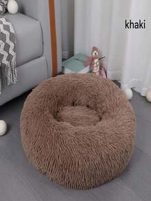 Luxury Plush Donut Pet Bed, Suitable For Small & Medium Dogs And Cats - Super Soft Washable, Round Cozy Nest With Non-Slip Bottom, Ideal For Winter - Brown - View 4