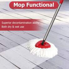 Spin Mop Replacement Head Set With Adjustable Mop Handle (30"–58"), 4 Refill Pads & Base – Compatible With EasyWring Spin Mop System - A - Xem 4