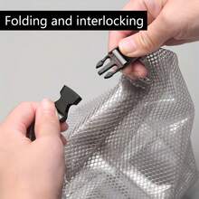 1pc Waterproof Large Capacity Drawstring Bag, Unisex Outdoor Travel Toiletry Pouch, Spacious Swimwear Storage Bag, Foldable & Adjustable Size, Designed For Wet & Dry Separation - Grey - View 3