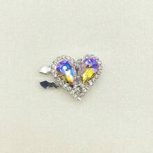 1pc Crystal Button Cover, Fashion Shirt Cuff Decor Button, DIY Coat & Shirt Decoration - Heart-shaped Rhinestone Clasp - View 5