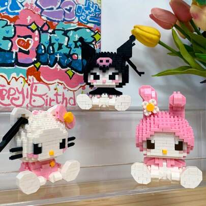 卡通人物积木玩具 - 收藏品，完美生日礼物 - 家居装饰，动漫人物积木拼装模型礼物，可爱卡通积木玩具