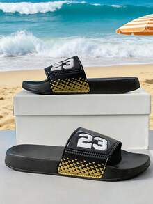 四季拖鞋、室内家居拖鞋、浴室拖鞋、户外沙滩拖鞋、泳池拖鞋、人字拖、一脚蹬拖鞋 - 黑色 - 查看 17