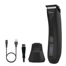 1个USB充电式电动私处修剪器，数字显示，防水全身脱毛器 - 黑色 - 查看 9