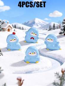1/4/6/7/8件套迷你可爱企鹅摆件，企鹅装饰品，桌面摆件，花园摆件，汽车摆件，雪景微景观摆件，适合作为朋友生日礼物、节日礼物、派对小礼物、新年盆栽、室内装饰、派对礼品袋填充物、复活节礼物、趣味礼物 - 彩色 - 查看 15
