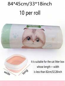 Disposable Cat Litter Bags, Dustless Slouchy Person Trash Bags, Drawstring Portable Cat Litter Box Bags, Thickened Cat Litter Box Liner Bags - Pink - View 14