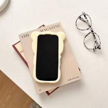 Cute Cartoon 3D Glasses Rilakkuma Phone Case For 16 15 14 13 12 11 Pro X XS Max XR 6 7 8 Plus 16plus Soft Silicone Cover - Kính màu be - Xem 2