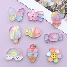 Bộ 10/20/30 miếng dán hình bướm cầu vồng ombre ngẫu nhiên, phụ kiện trang trí thủ công dành cho người lớn, miếng dán trang trí. - Cầu vồng chuyển sắc - Xem 3