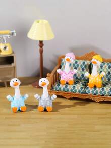 1/4/6/10只迷你可爱创意鸭子，玩具屋/娃娃屋DIY装饰，书房摆件，桌面小雕像微缩模型，树脂小动物，家居装饰，汽车装饰，仙女花园配件，微型可爱鸭子，ABS树脂摆件，树脂动物，鸭子，礼物（颜色随机） - 迷你長脖鴨 - 查看 7