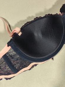Đồ lót nữ màu hồng gợi cảm, áo ngực ren Pháp hở lưng quyến rũ, áo ngực nâng ngực có gọng thoải mái, đa năng dành cho vòng một nhỏ. - Hồng - Xem 10