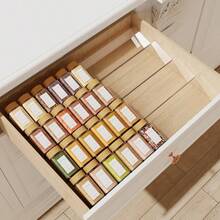 4pcs Stackable Clear Acrylic Spice Organizer , Kitchen Drawer Countertop Cabinet - Transparent - View 8