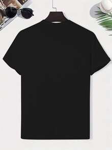 1006 Camisetas de manga corta de verano para hombre con estampado de orangután tocando la guitarra, camisetas de moda y  para hombre, camisetas casuales versátiles de cuello redondo para adolescentes masculinos de primavera y verano. - Negro - Ver 2