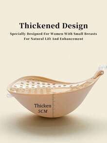 1pc 5cm Thick Seamless Waterproof Self-Adhesive Push-Up Bra, Detachable Strap Suitable For Small Bust, Backless Dress, Wedding Gown - Multicolor - View 4